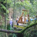 Amenée du support sous le moulin